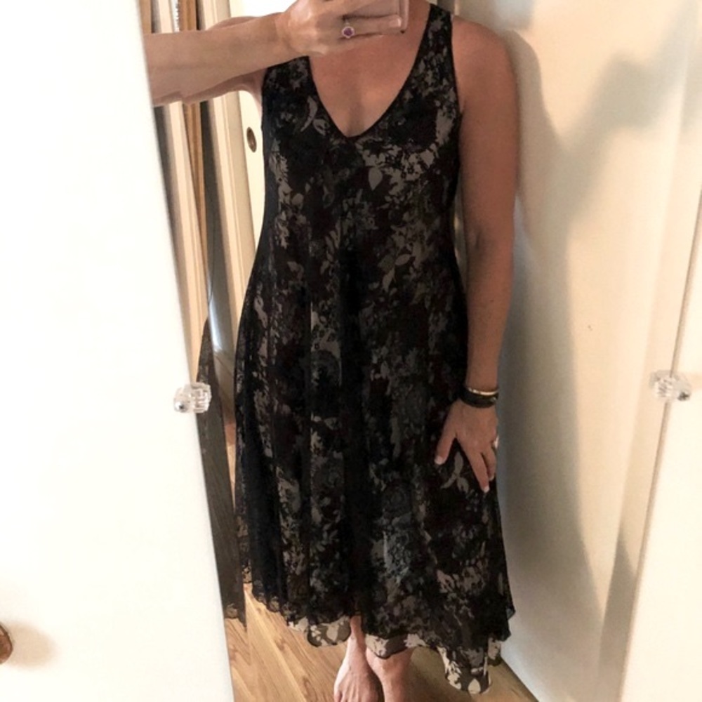 Reversible Black and White Patterned Tank Dress